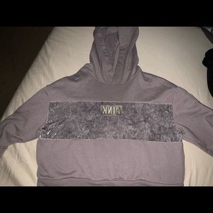 PINK cropped purple hoodie